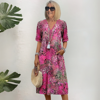Chloe | Abito maxi elegante con stampa floreale