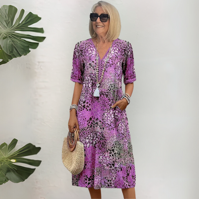 Chloe | Abito maxi elegante con stampa floreale