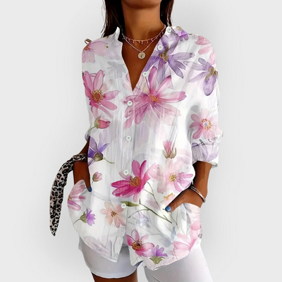 Chloe | Blusa colorata con stampa artistica