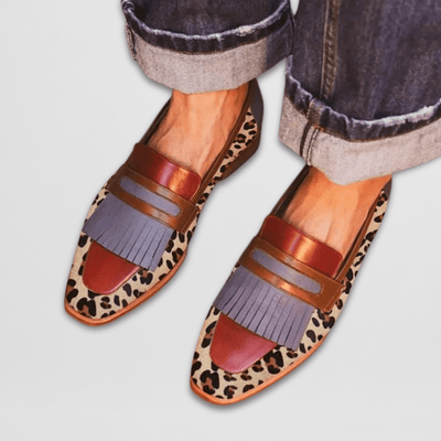 VIVIANA | MOCASSINO COLORATO CON FRANGE E DETTAGLI ANIMALIER